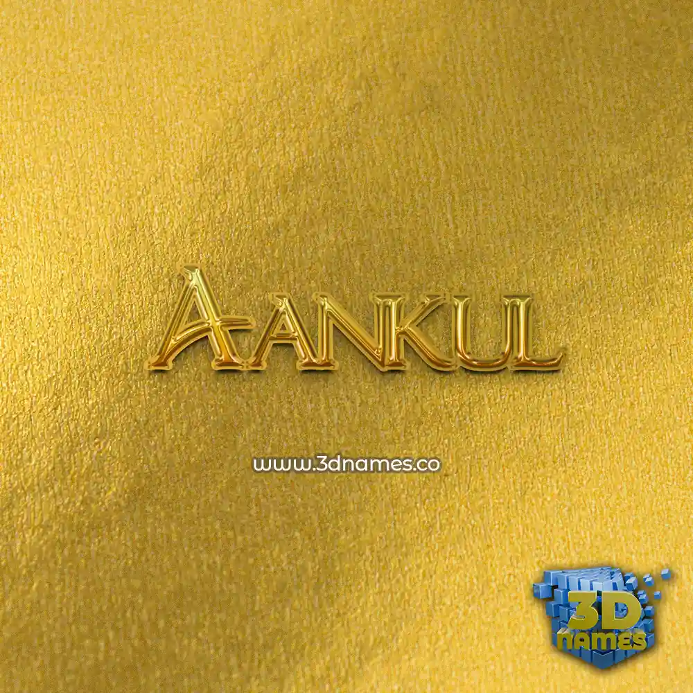 aankul in All Gold style - 3D name wallpaper