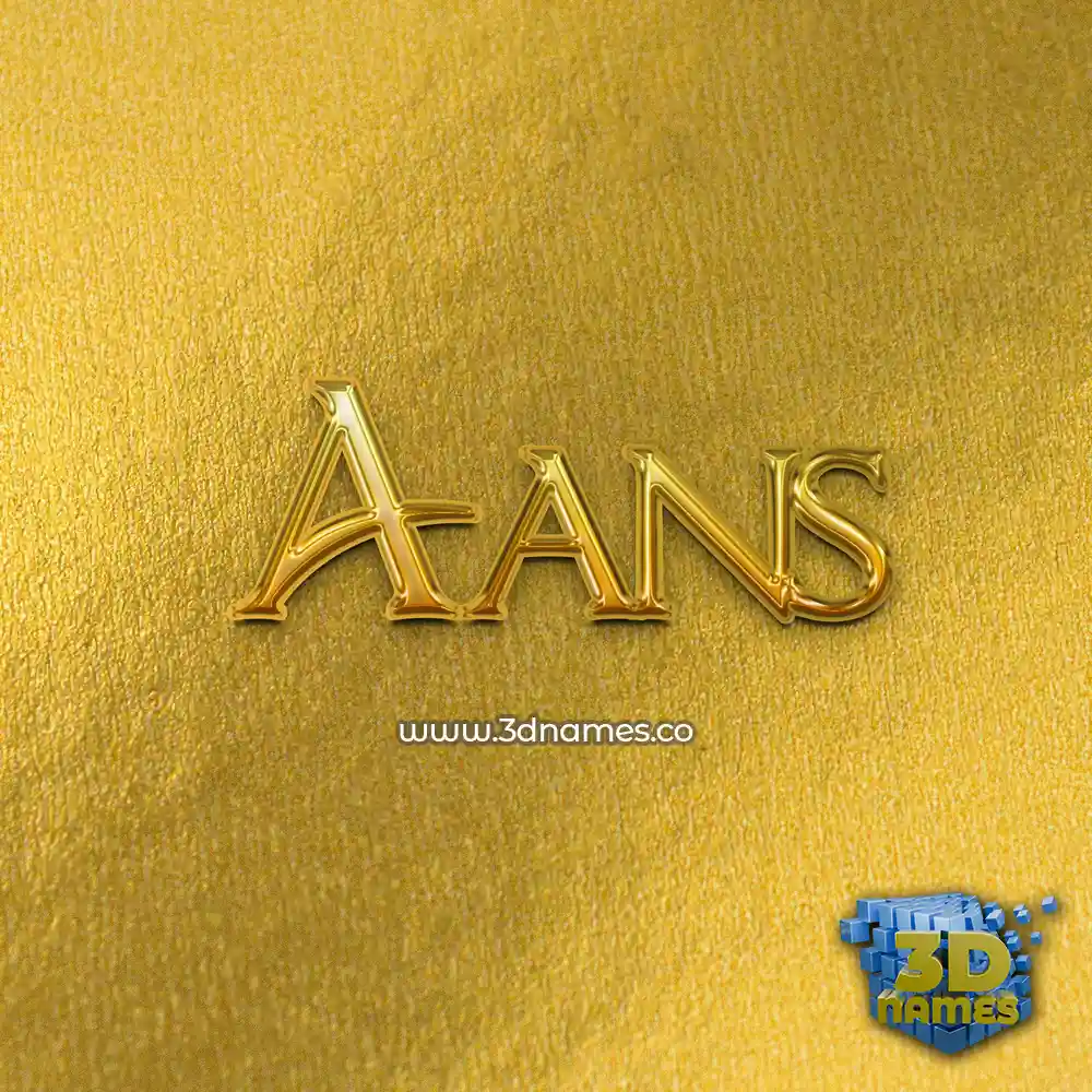 aans in All Gold style - 3D name wallpaper