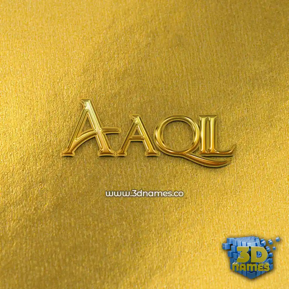 aaqil in All Gold style - 3D name wallpaper