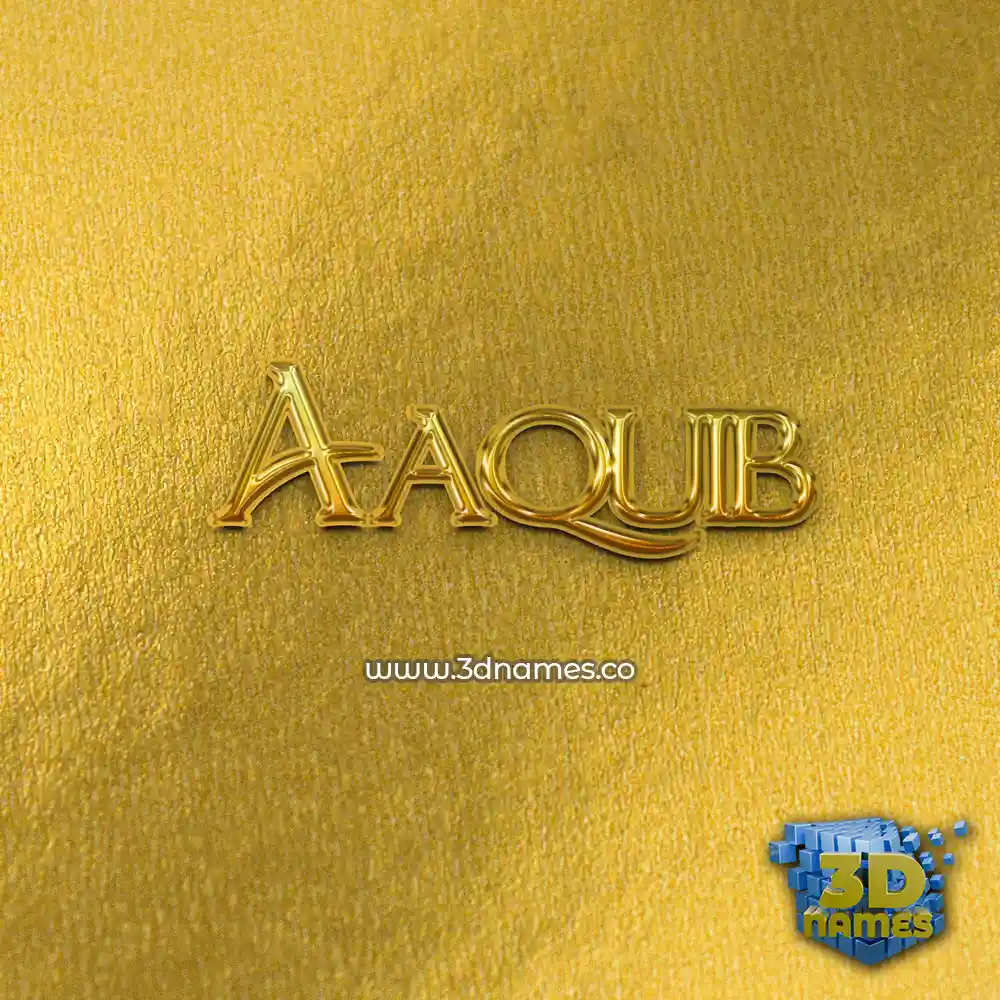 aaquib in All Gold style - 3D name wallpaper