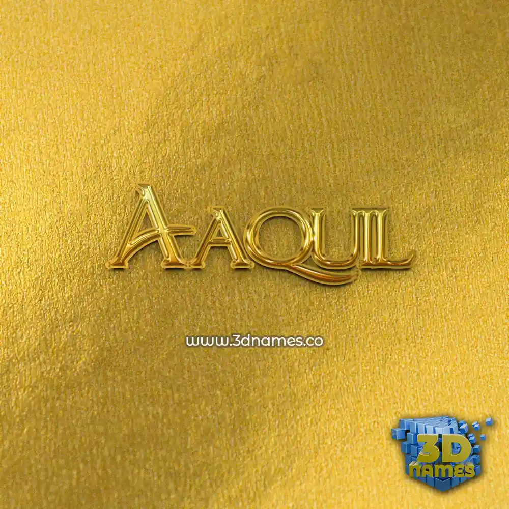 aaquil in All Gold style - 3D name wallpaper