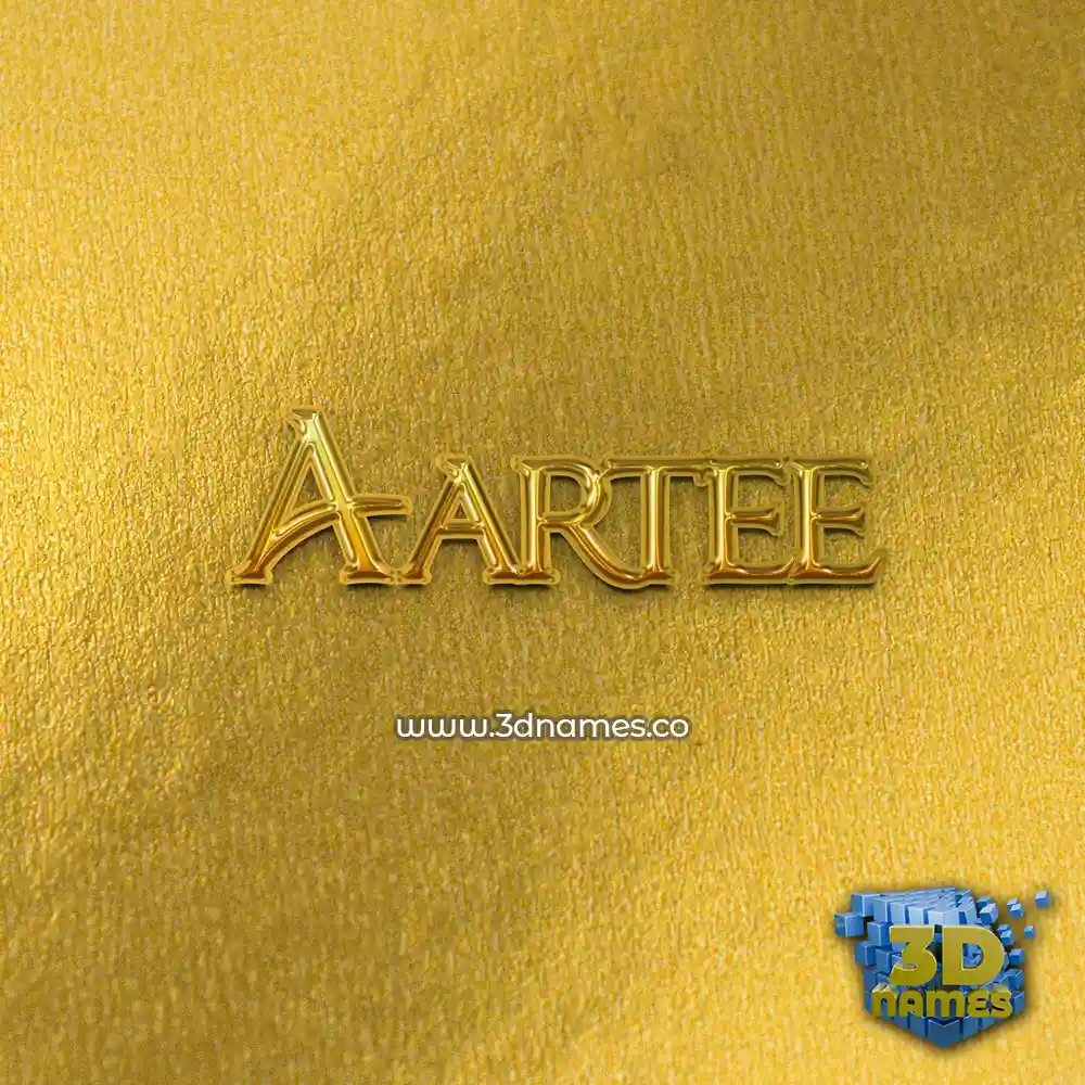 aartee in All Gold style - 3D name wallpaper