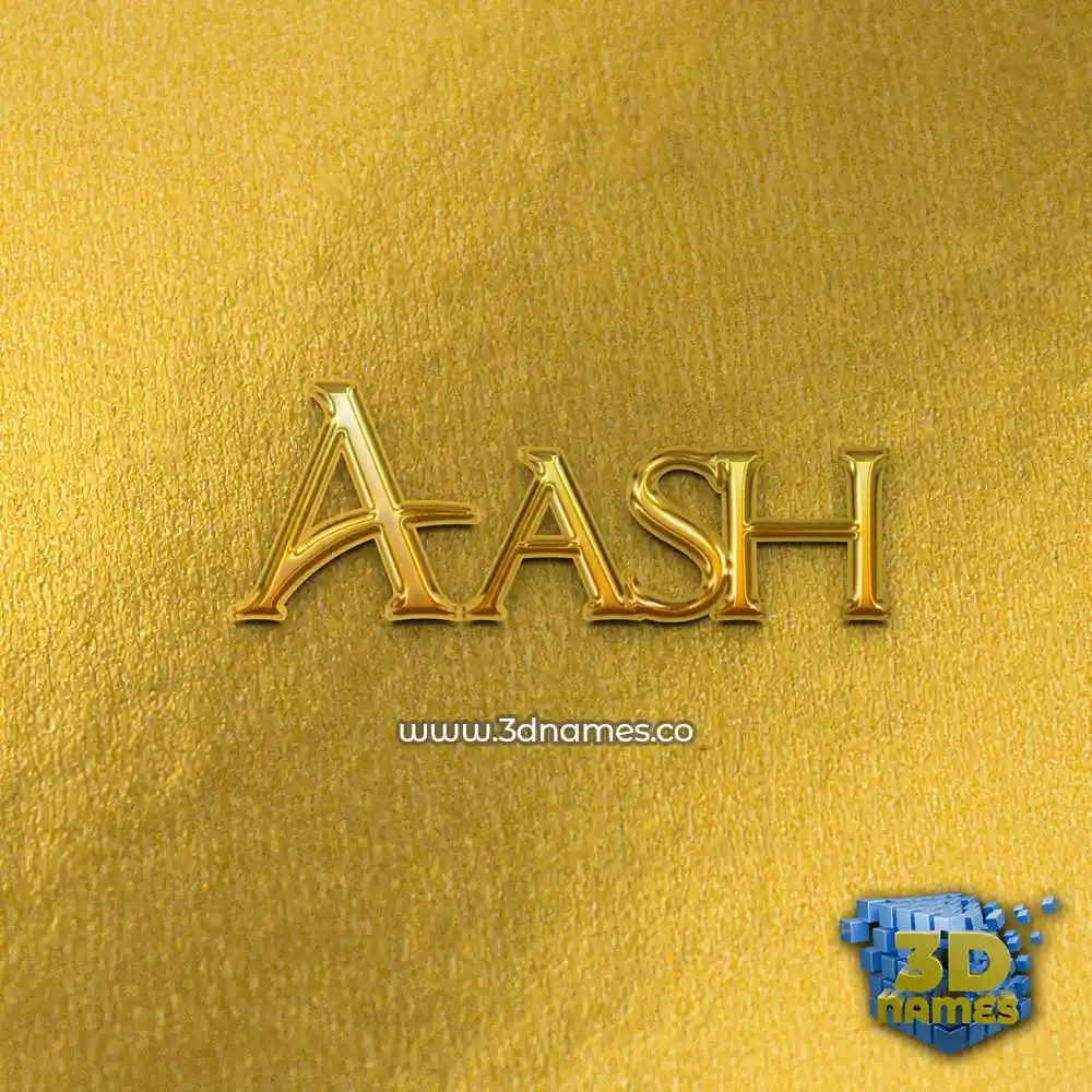 aash in All Gold style - 3D name wallpaper