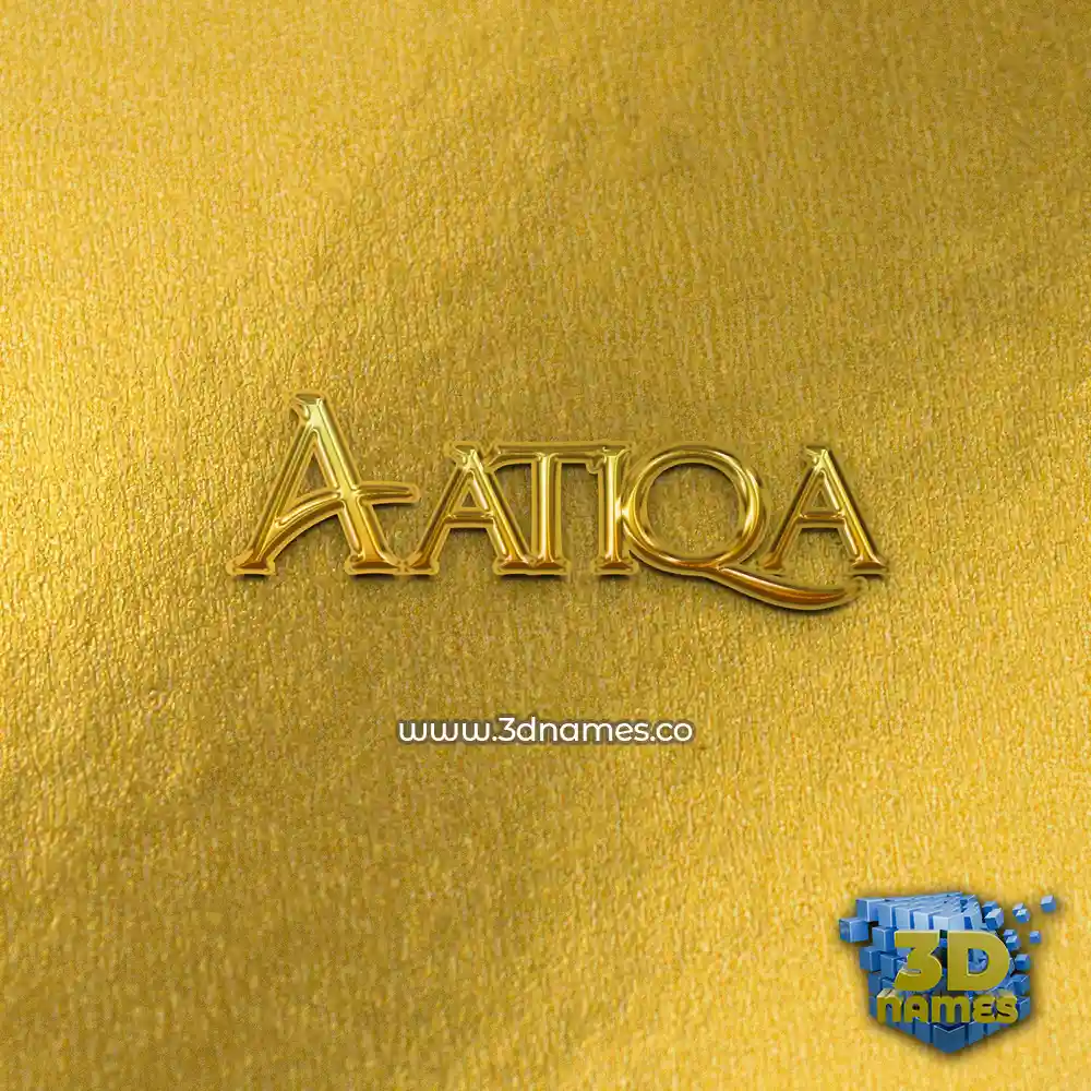 aatiqa in All Gold style - 3D name wallpaper