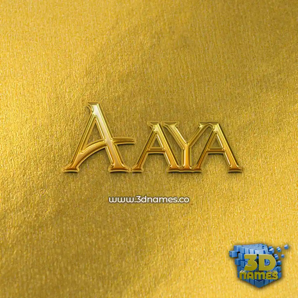 aaya in All Gold style - 3D name wallpaper