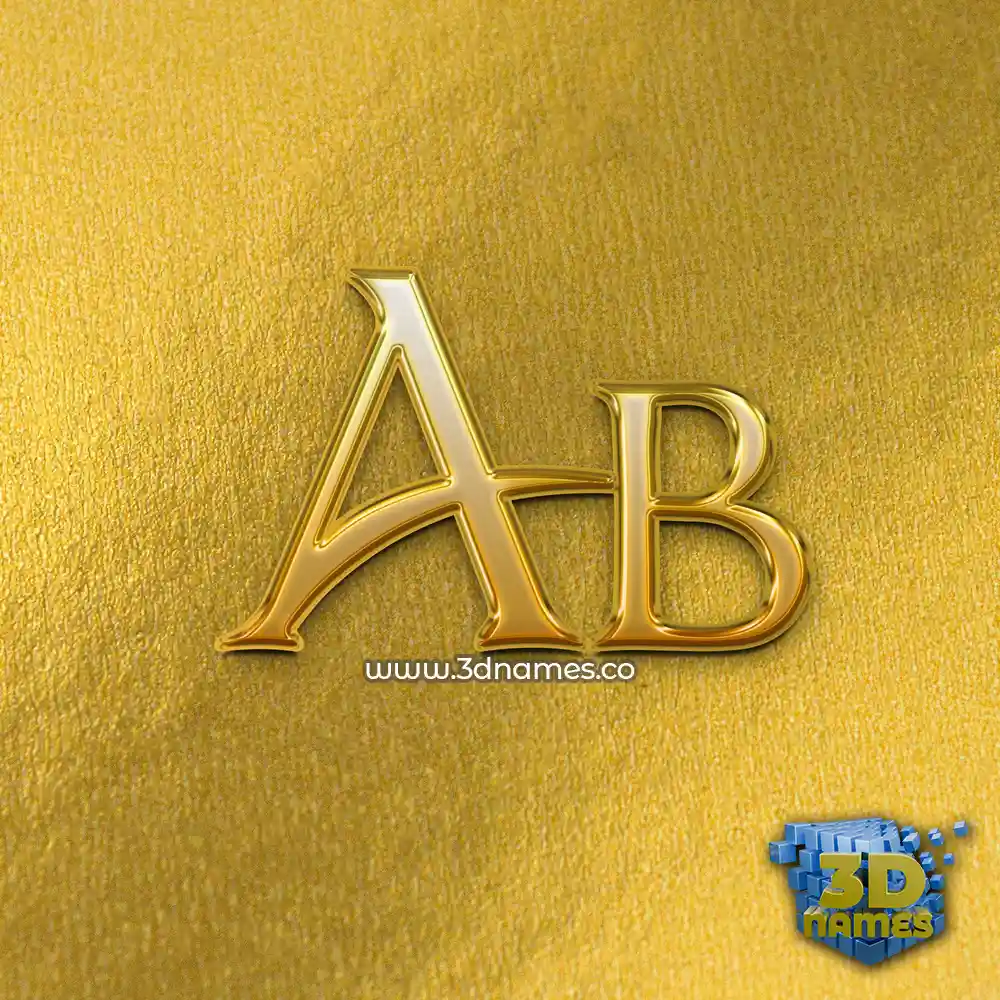 ab in All Gold style - 3D name wallpaper