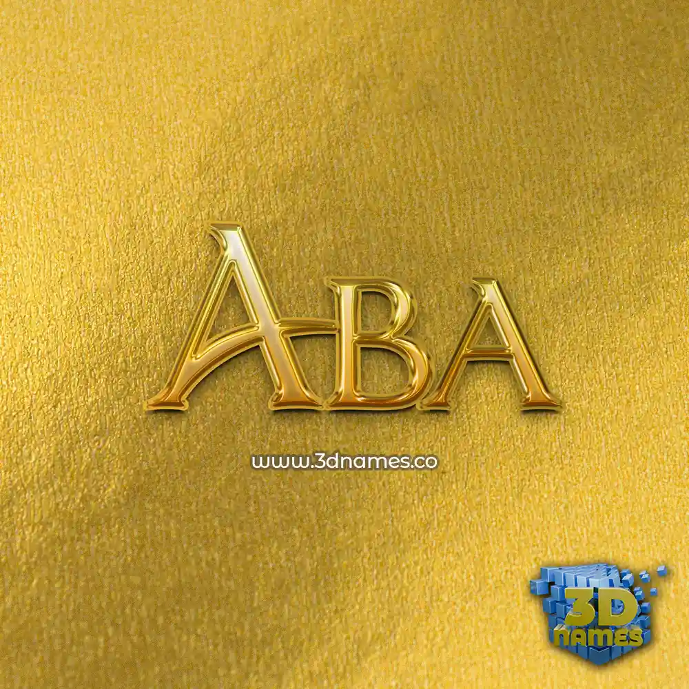 aba in All Gold style - 3D name wallpaper