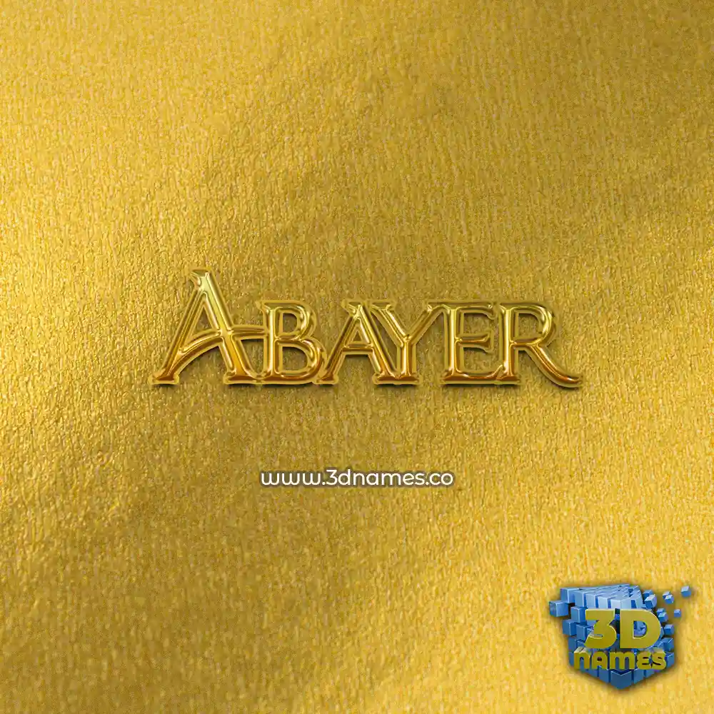 abayer in All Gold style - 3D name wallpaper