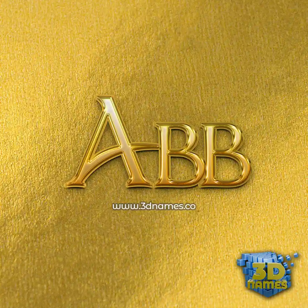 abb in All Gold style - 3D name wallpaper