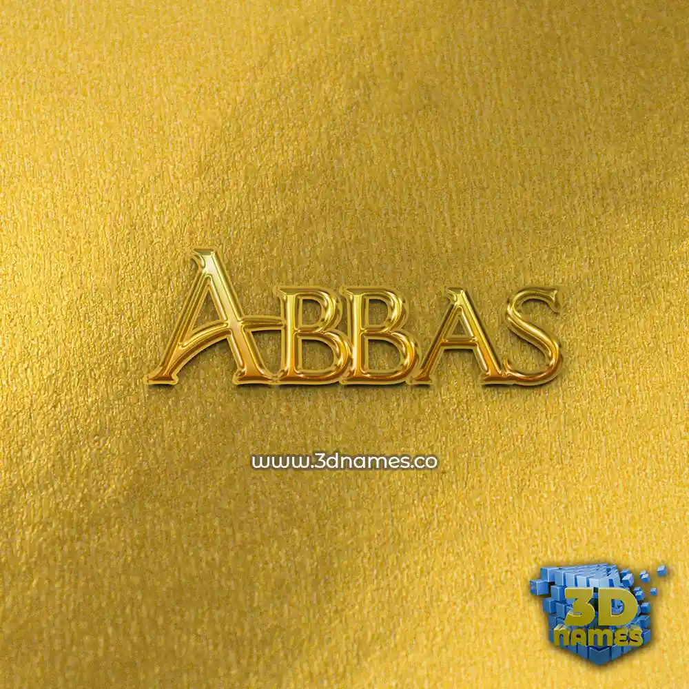 abbas in All Gold style - 3D name wallpaper