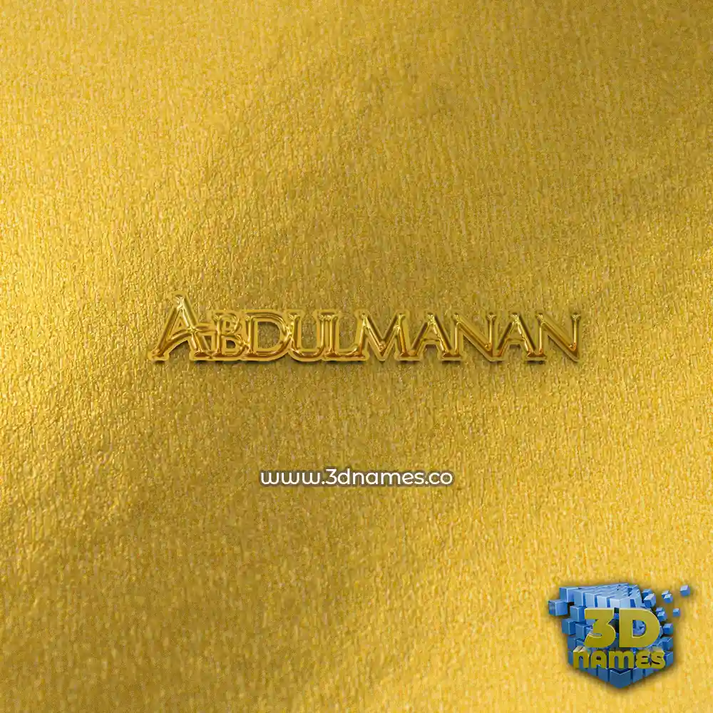 abdulmanan in All Gold style - 3D name wallpaper