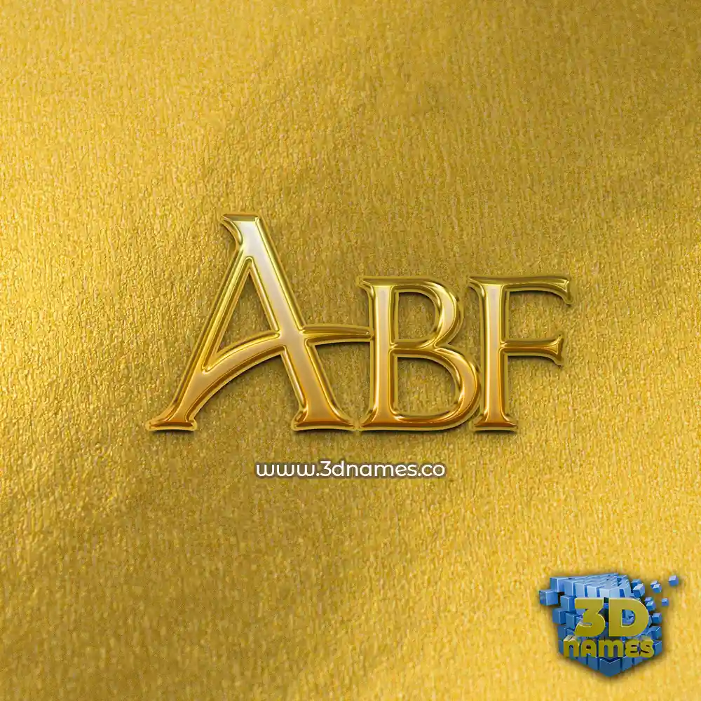 abf in All Gold style - 3D name wallpaper