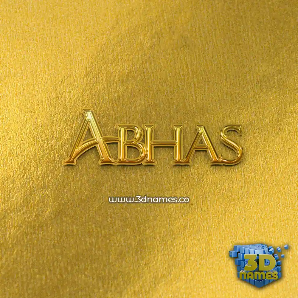 abhas in All Gold style - 3D name wallpaper