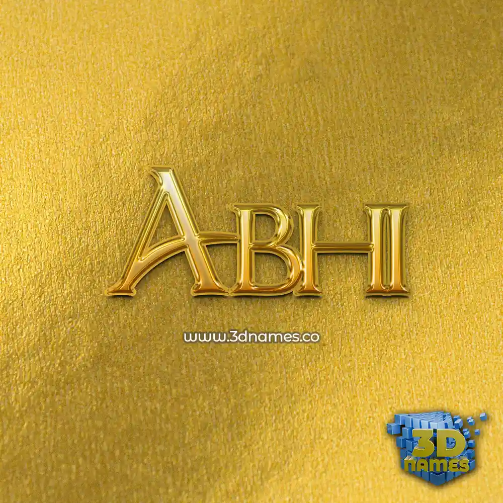 abhi in All Gold style - 3D name wallpaper