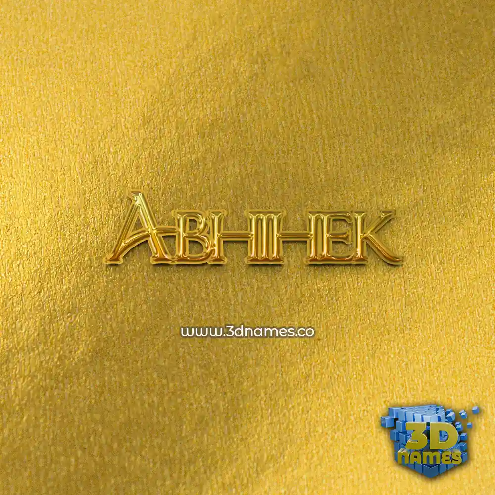 abhihek in All Gold style - 3D name wallpaper