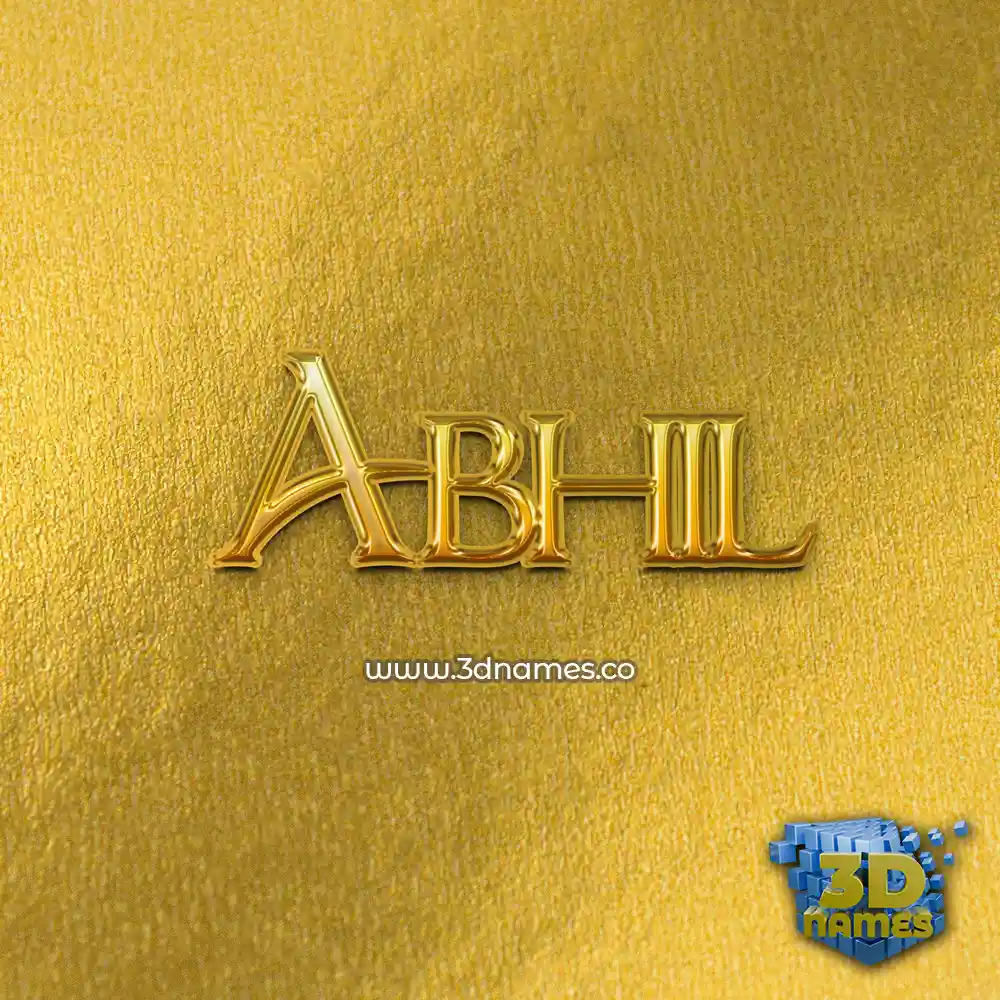 abhil in All Gold style - 3D name wallpaper