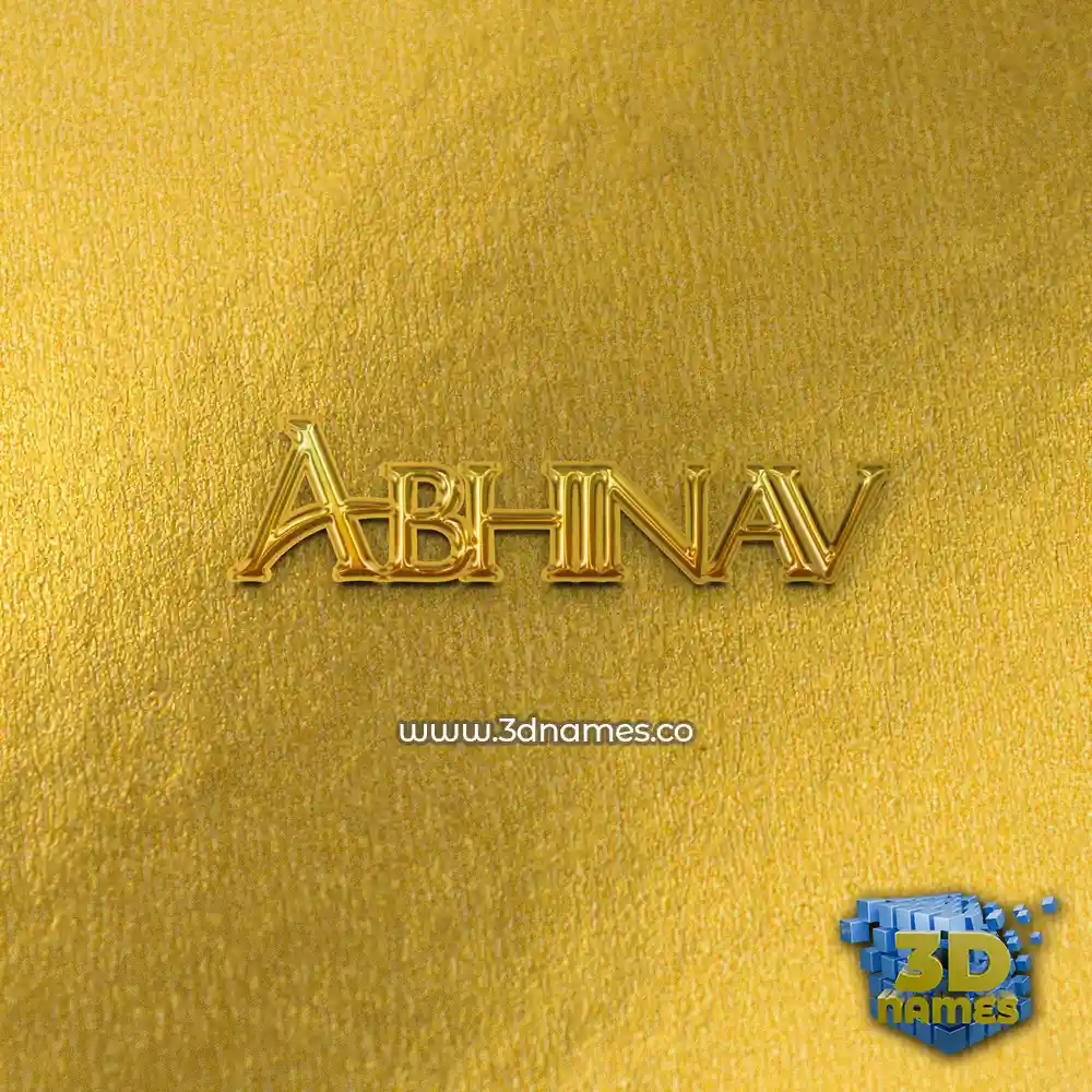 abhinav in All Gold style - 3D name wallpaper