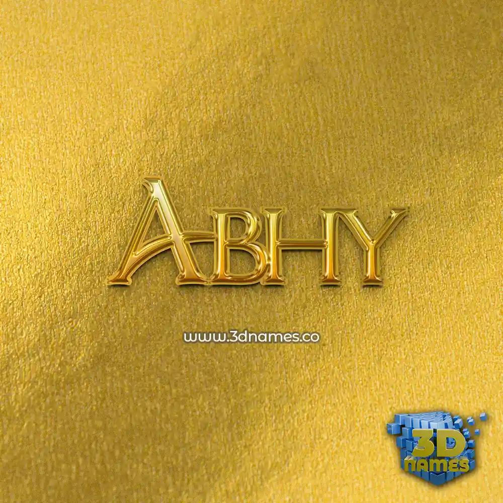 abhy in All Gold style - 3D name wallpaper