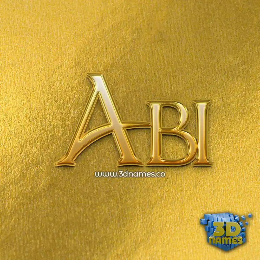 abi in All Gold style - 3D name wallpaper