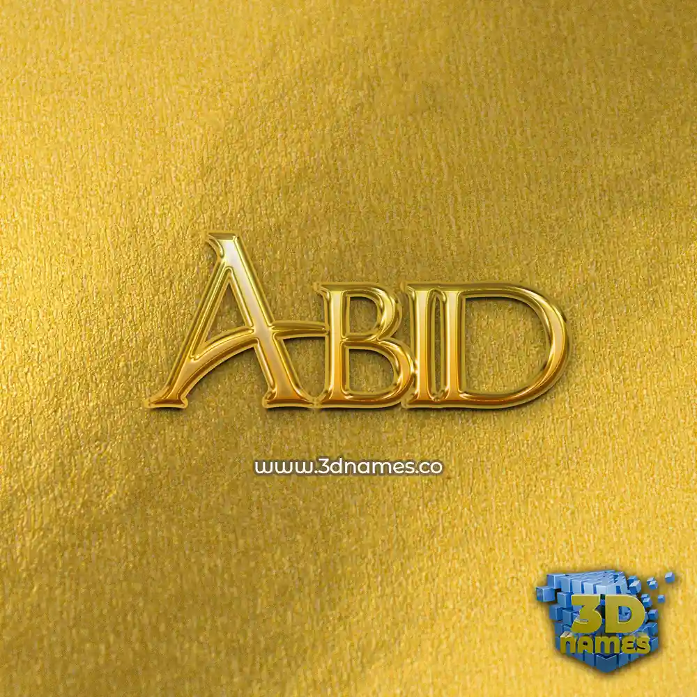 abid in All Gold style - 3D name wallpaper
