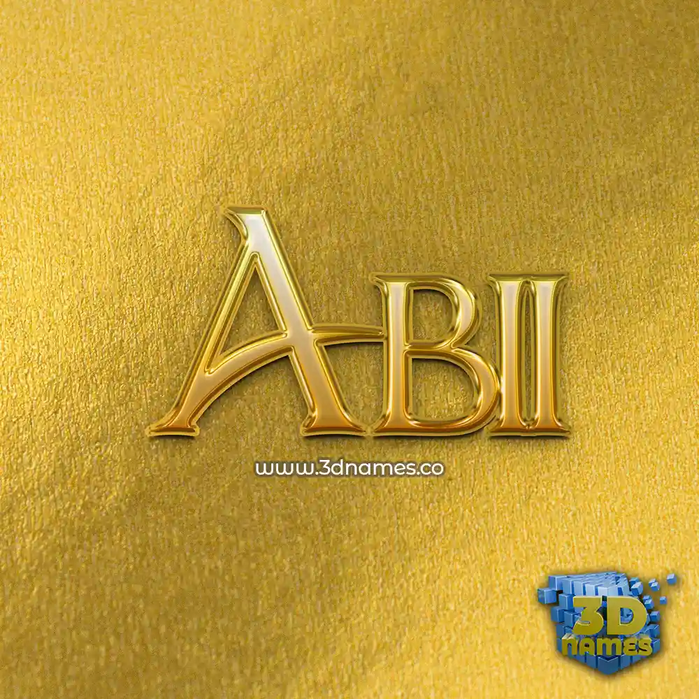 abii in All Gold style - 3D name wallpaper