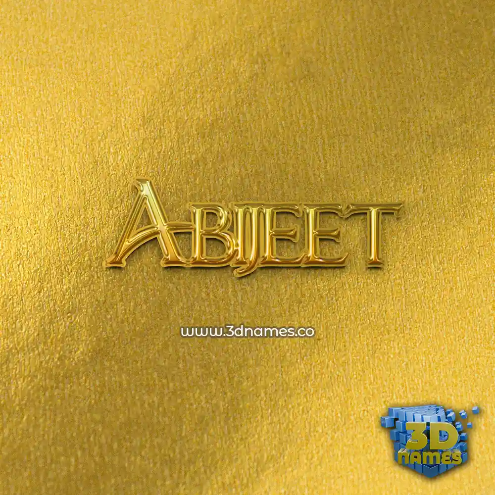 abijeet in All Gold style - 3D name wallpaper