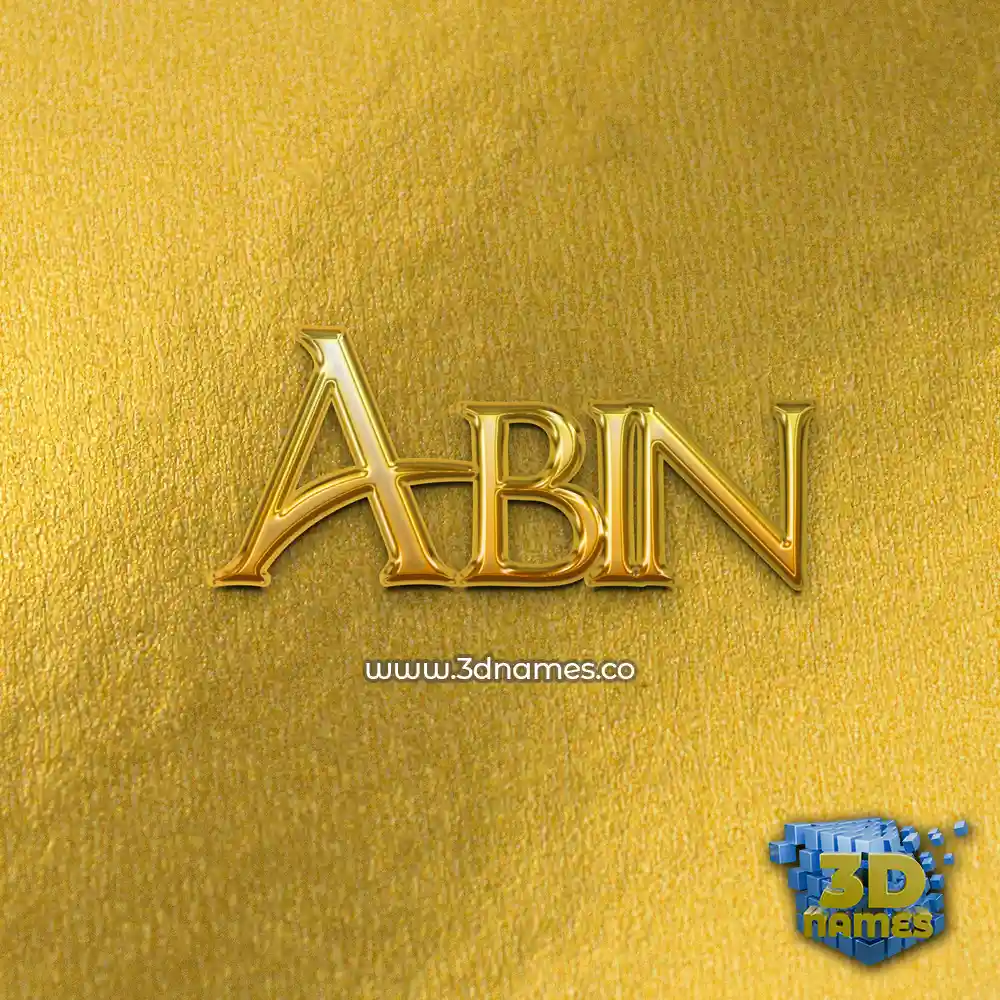 abin in All Gold style - 3D name wallpaper