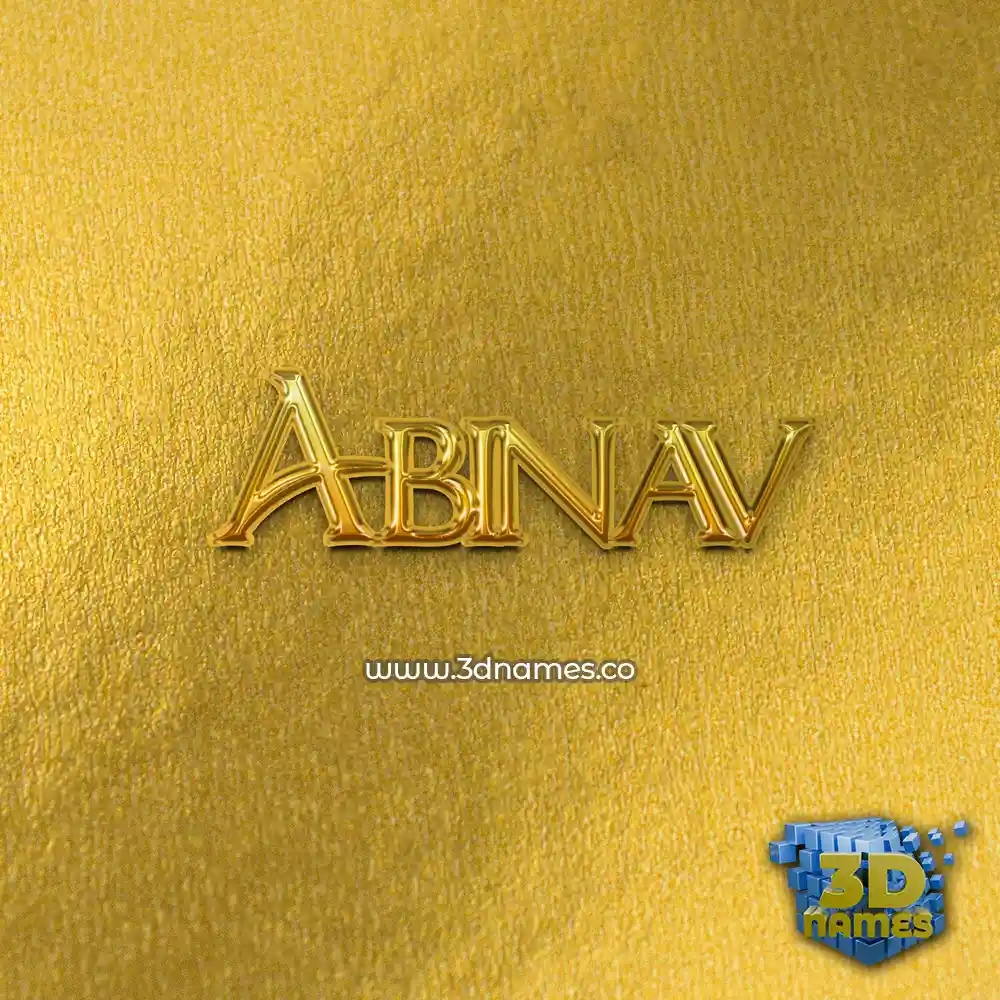 abinav in All Gold style - 3D name wallpaper