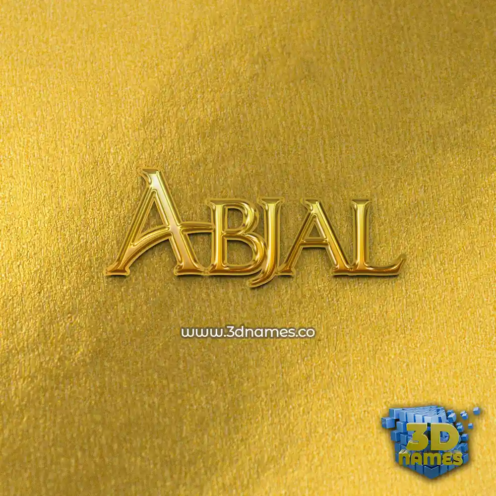 abjal in All Gold style - 3D name wallpaper