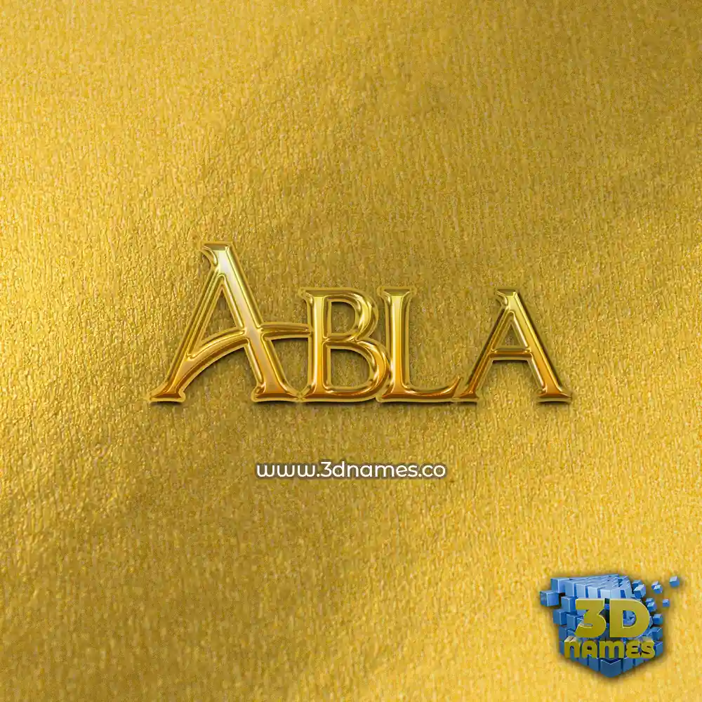 abla in All Gold style - 3D name wallpaper