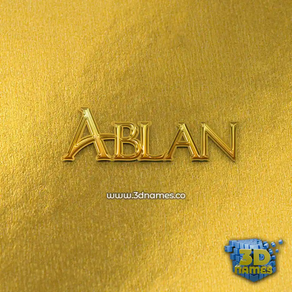 ablan in All Gold style - 3D name wallpaper