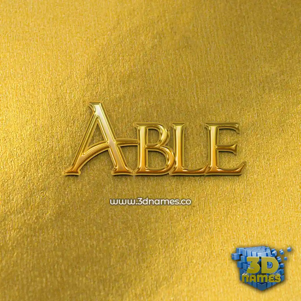 able in All Gold style - 3D name wallpaper