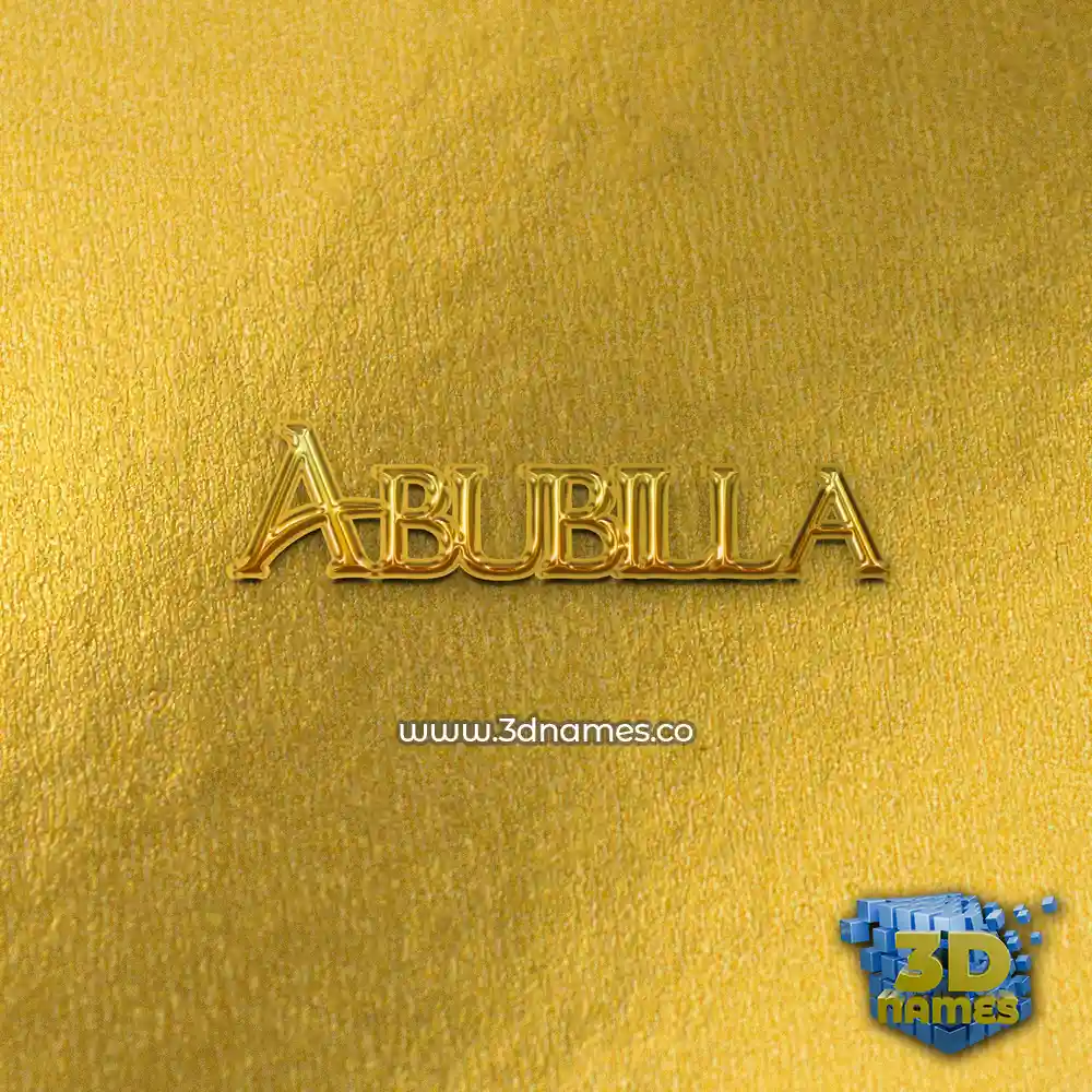 abubilla in All Gold style - 3D name wallpaper