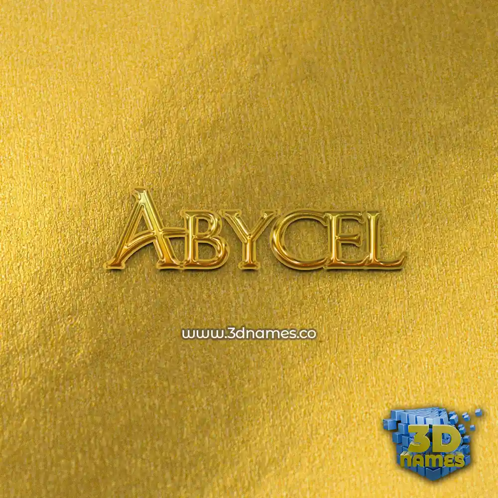 abycel in All Gold style - 3D name wallpaper