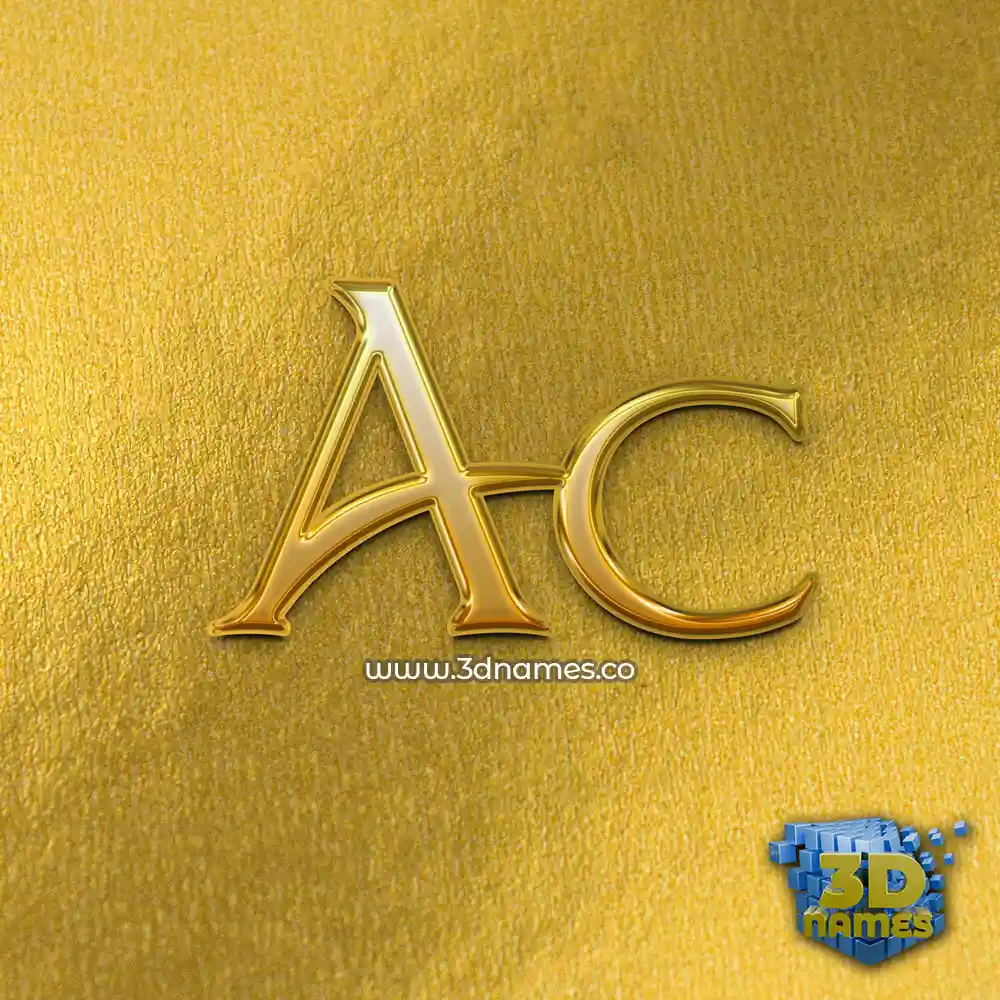 ac in All Gold style - 3D name wallpaper