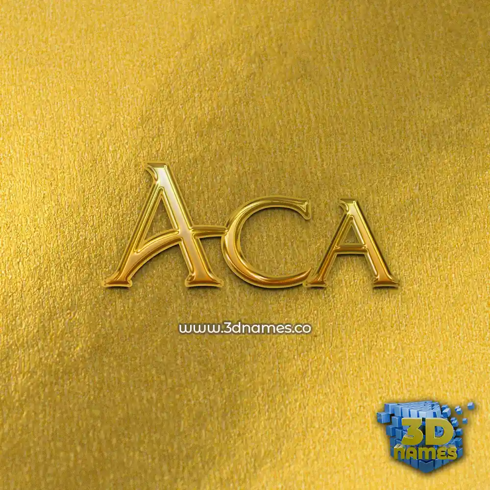 aca in All Gold style - 3D name wallpaper
