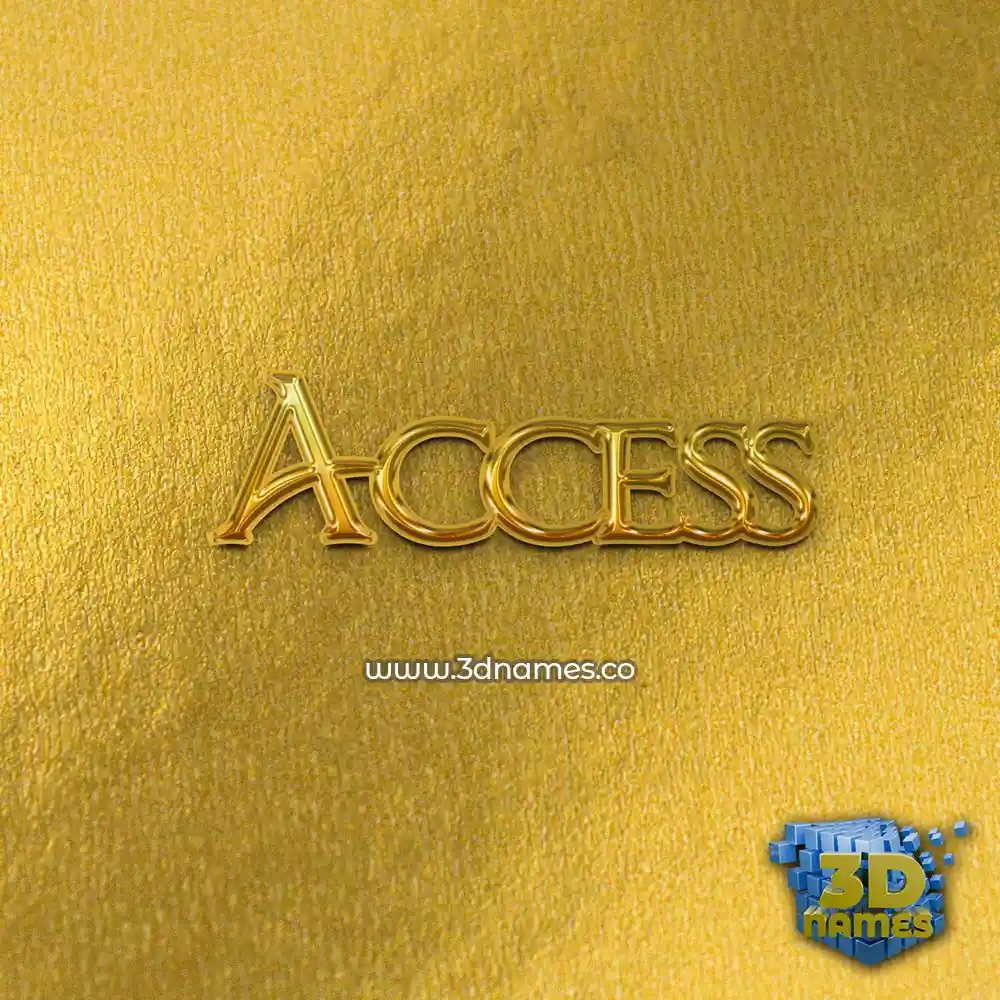 access in All Gold style - 3D name wallpaper