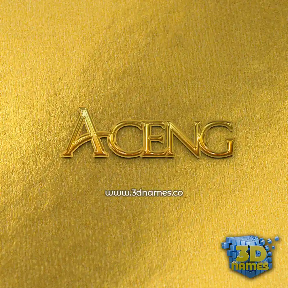aceng in All Gold style - 3D name wallpaper