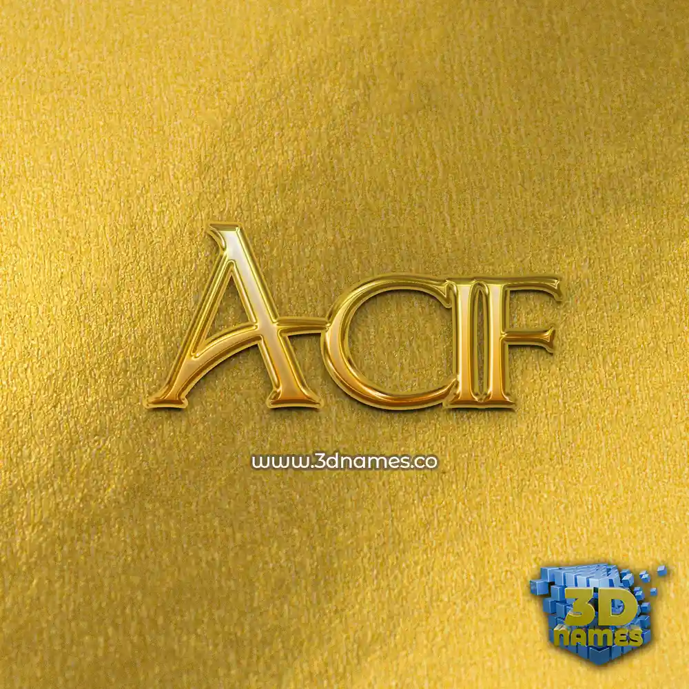 acif in All Gold style - 3D name wallpaper