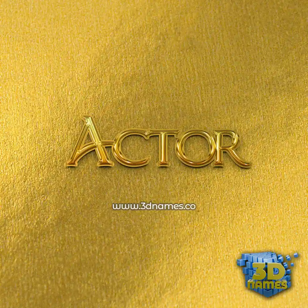 actor in All Gold style - 3D name wallpaper