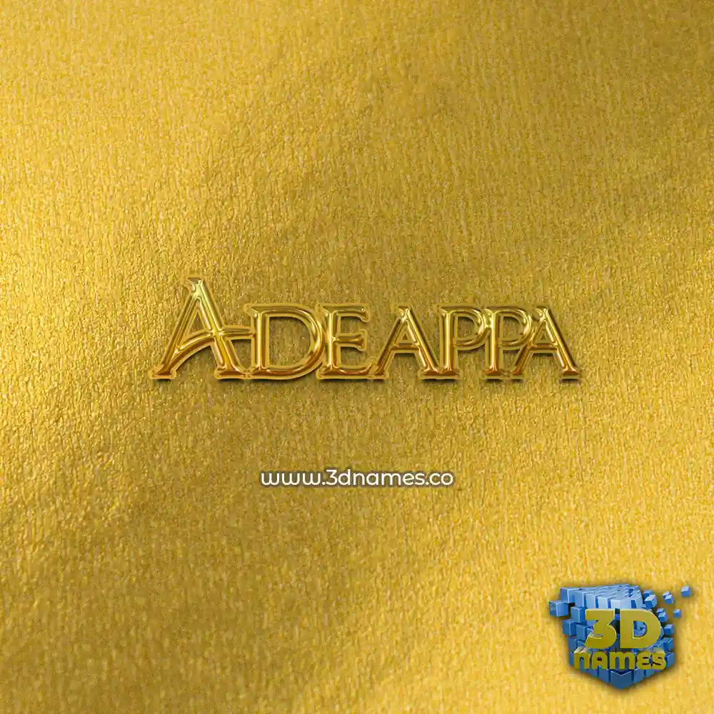 adeappa in All Gold style - 3D name wallpaper