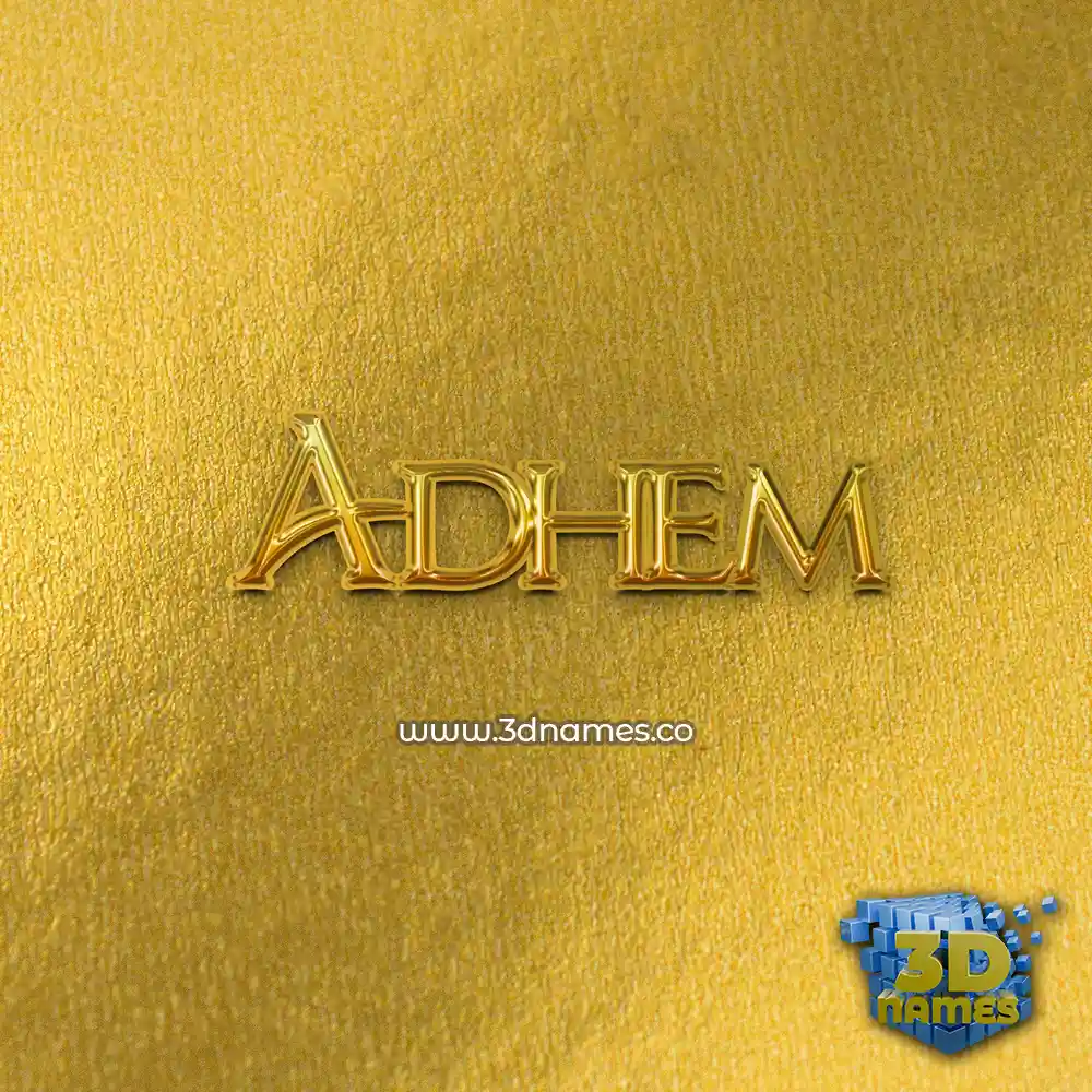 adhem in All Gold style - 3D name wallpaper