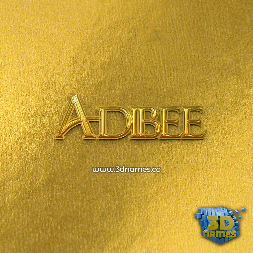 adibee in All Gold style - 3D name wallpaper