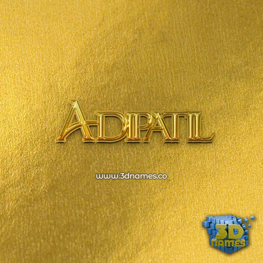 adipatil in All Gold style - 3D name wallpaper