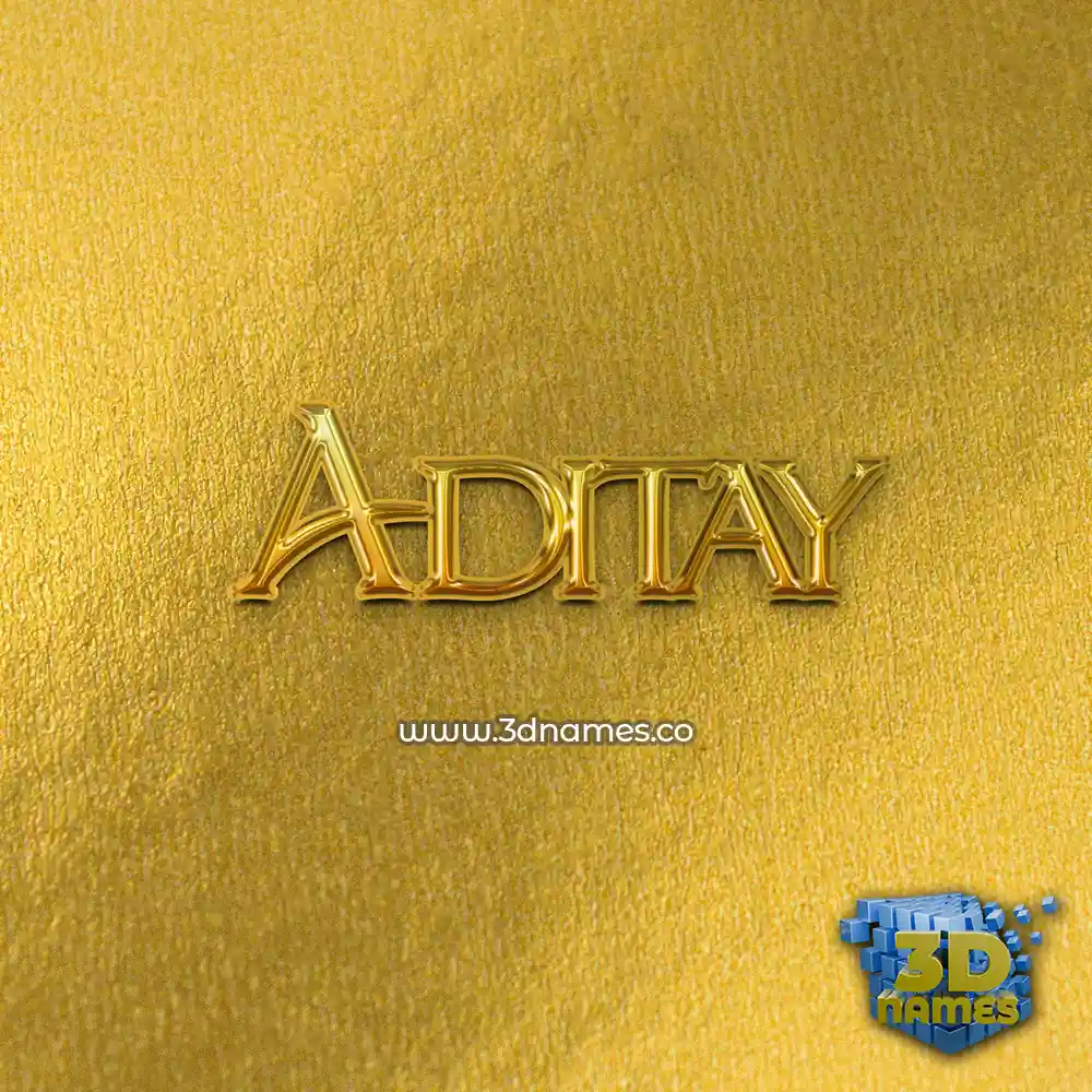 aditay in All Gold style - 3D name wallpaper