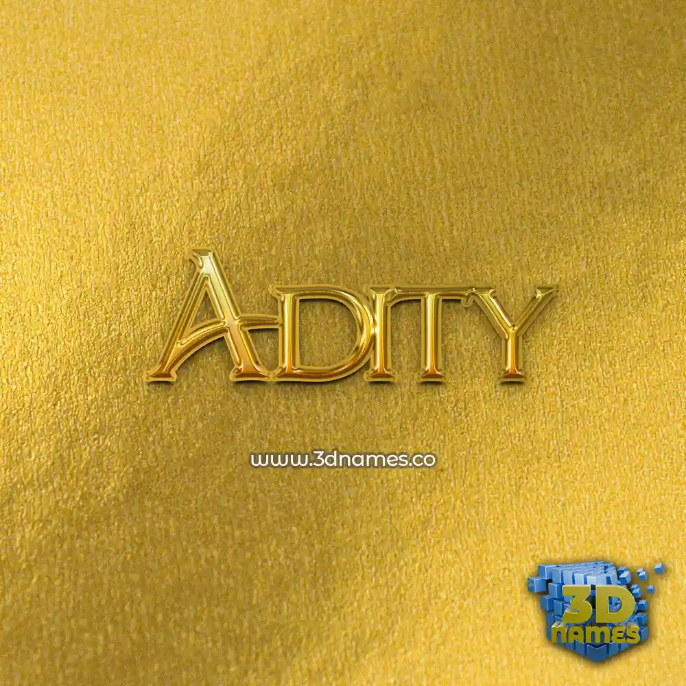 adity in All Gold style - 3D name wallpaper