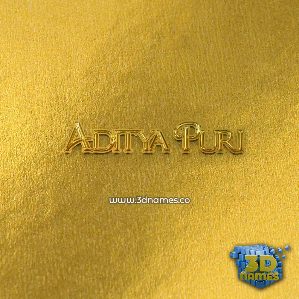 aditya puri in All Gold style - 3D name wallpaper