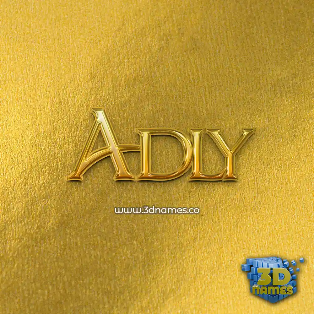 adly in All Gold style - 3D name wallpaper