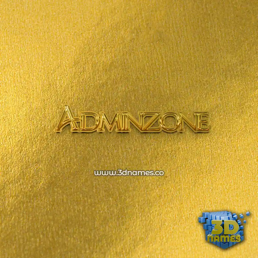 adminzone in All Gold style - 3D name wallpaper