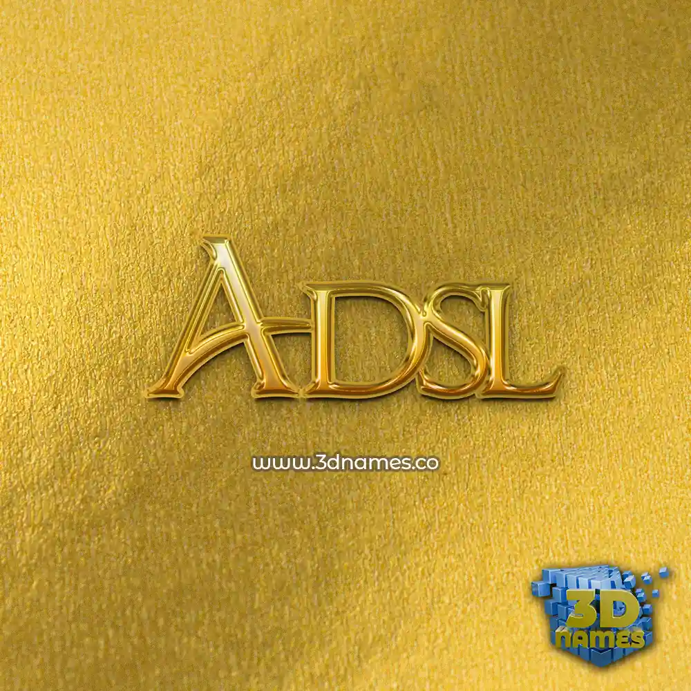 adsl in All Gold style - 3D name wallpaper